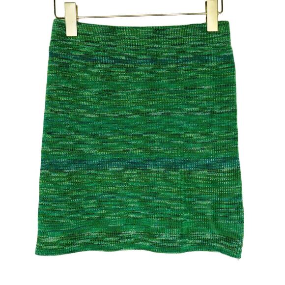 Verge Girl 8 Birdies Green Marled Knit High Rise Body Con Mini Skirt Large - Picture 2 of 6